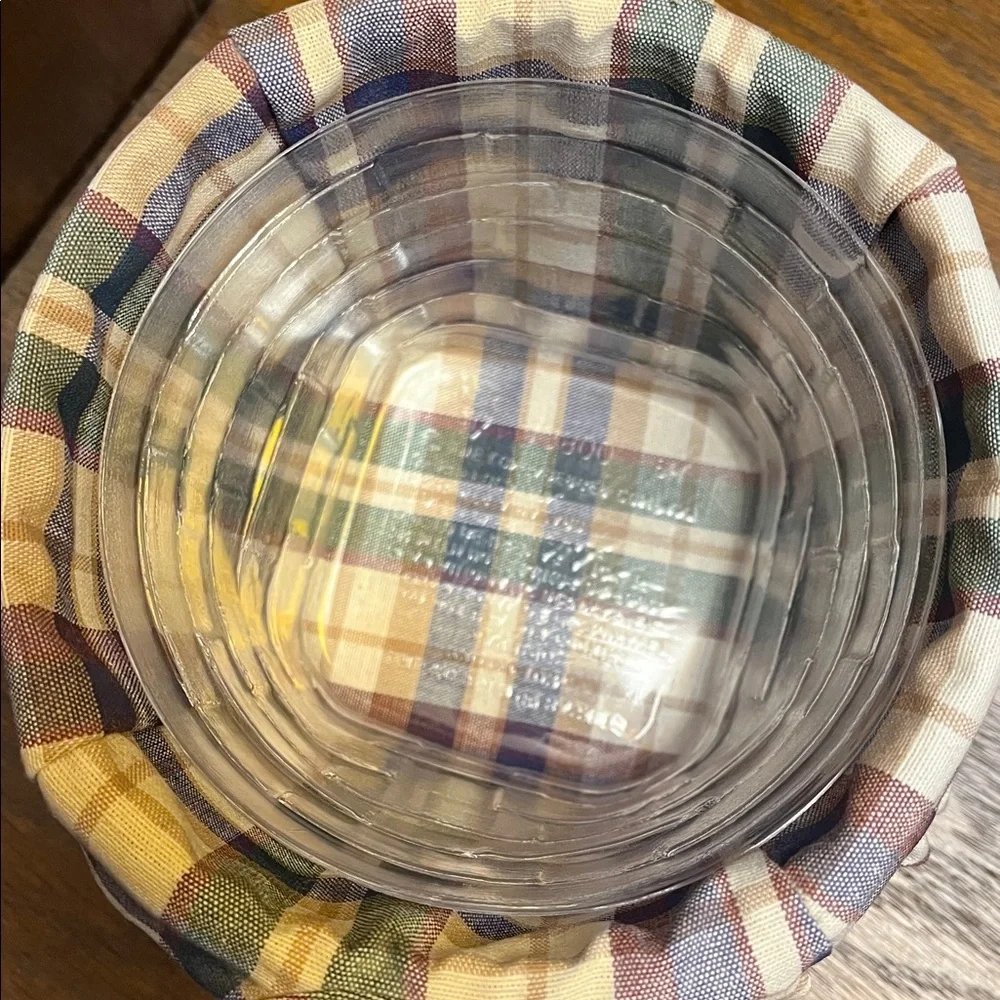 Longaberger Handwoven Basket with Multicolor Lining